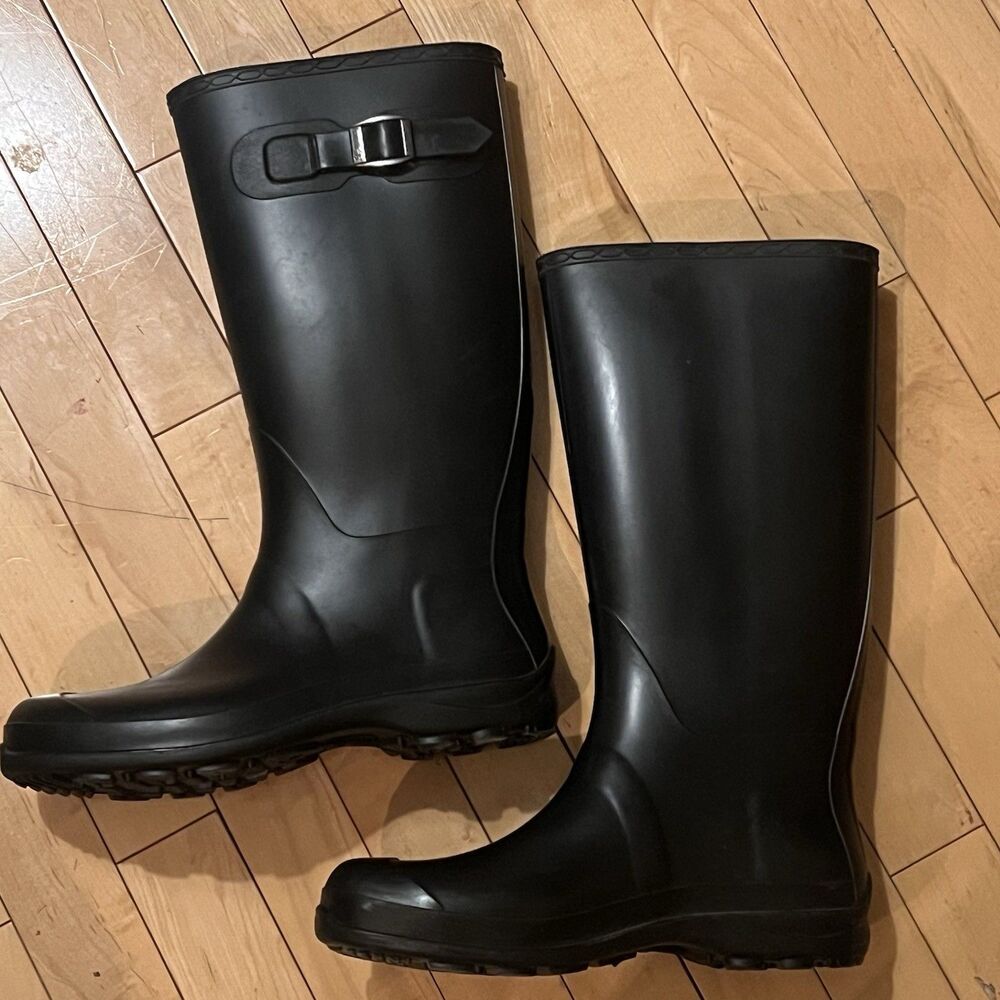 KAMIK Made in Canada Wellies Rain Boots Black Rubber Women's Size 10